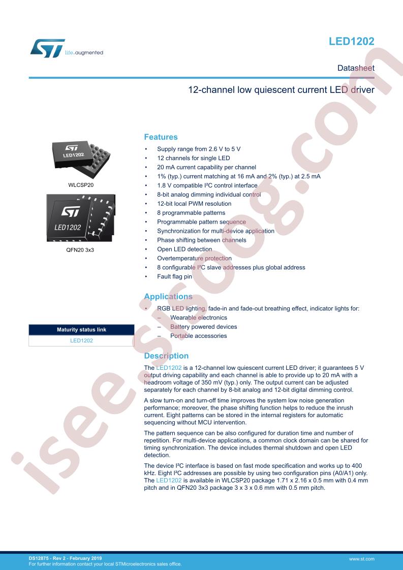 LED1202 Datasheet
