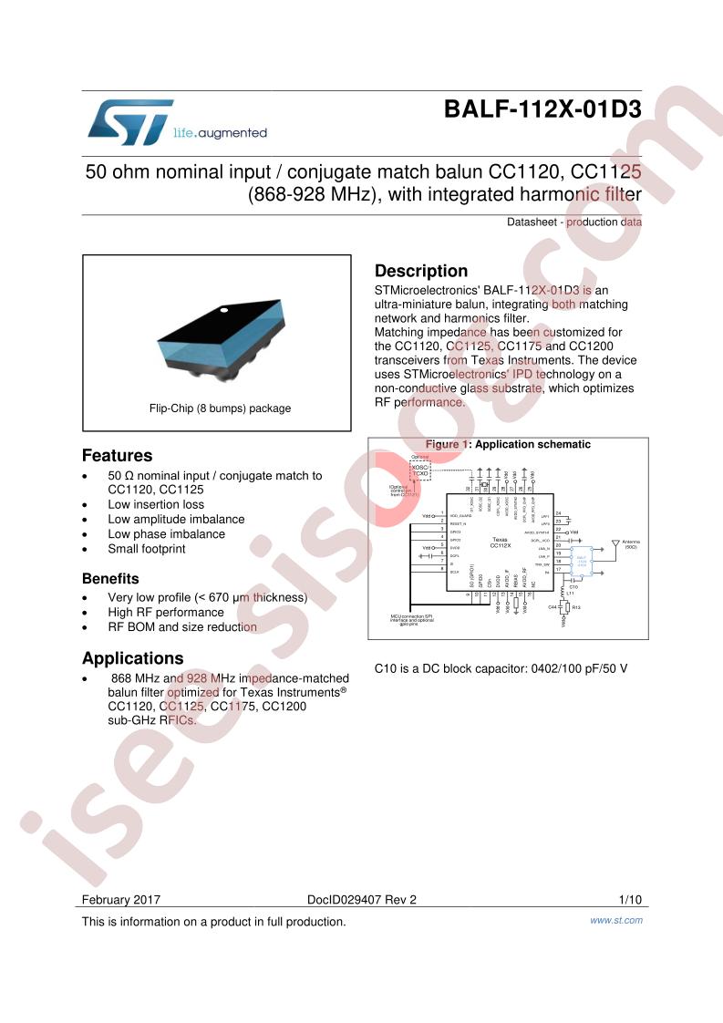 BALF-112X-01D3 Datasheet