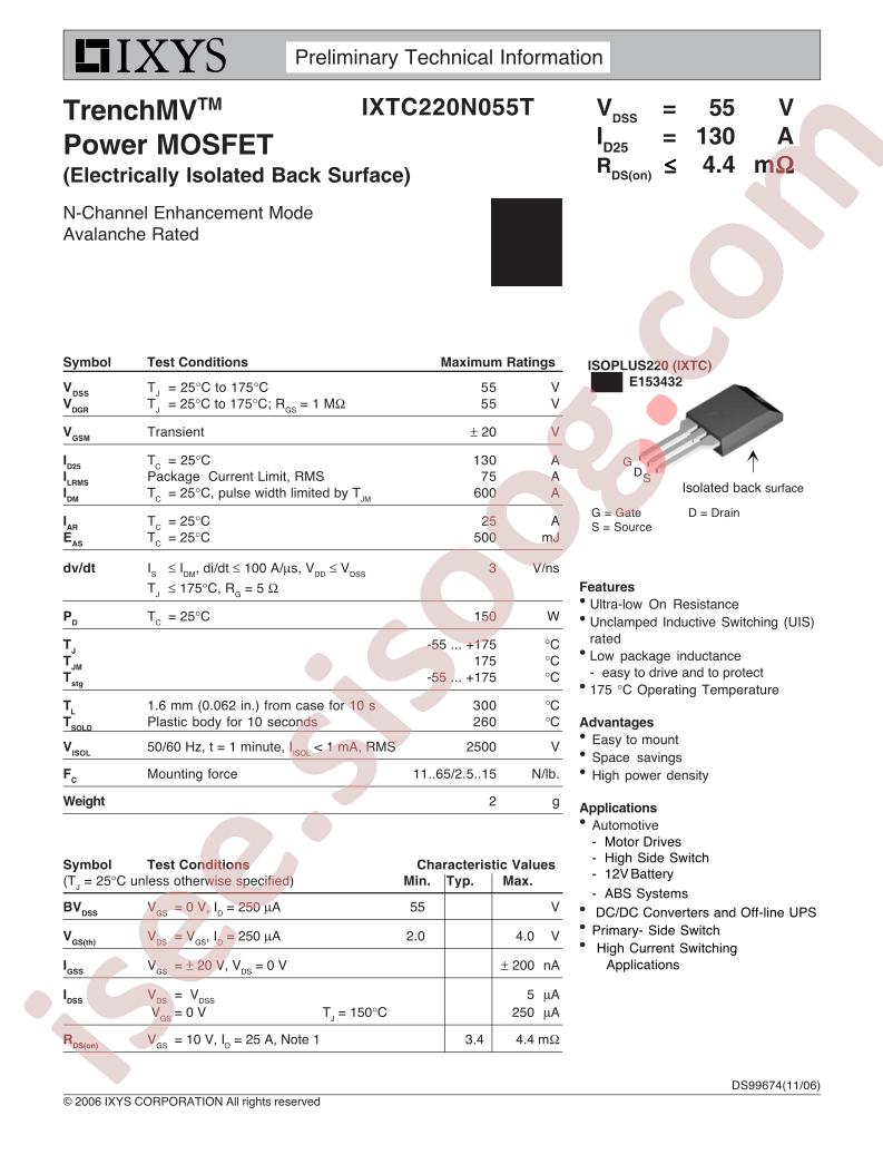 IXTC220N055T