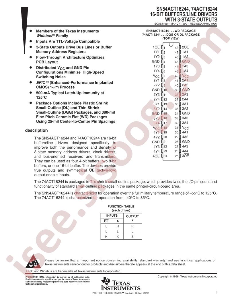 SN54ACT16244, 74ACT16244