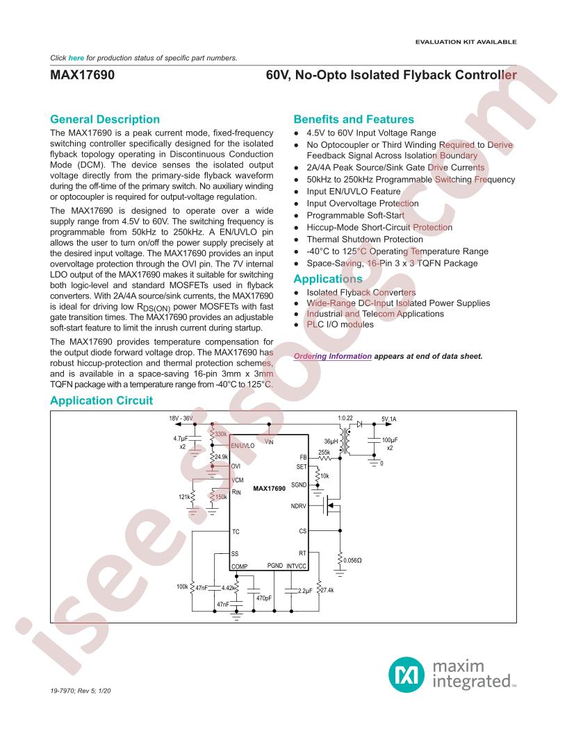 MAX17690 Datasheet