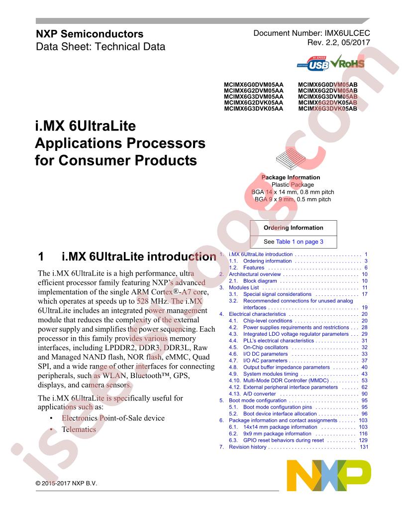 MCIMX6Gx Consumer Products