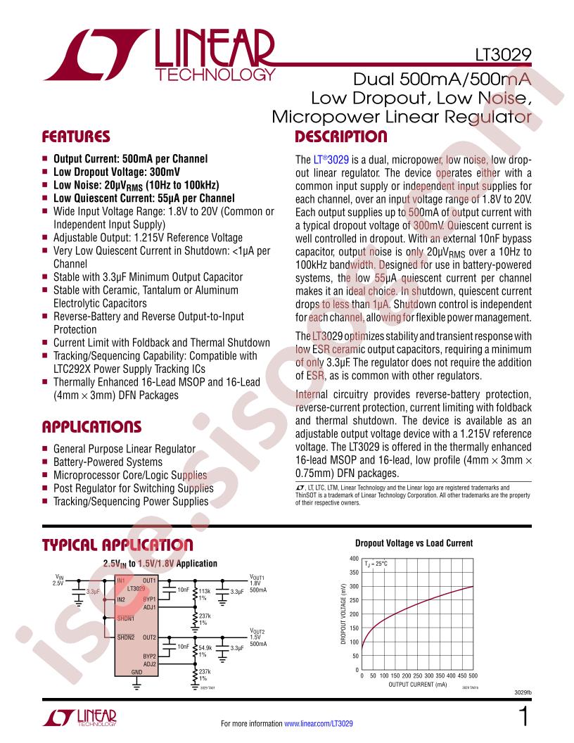 LT3029 Datasheet