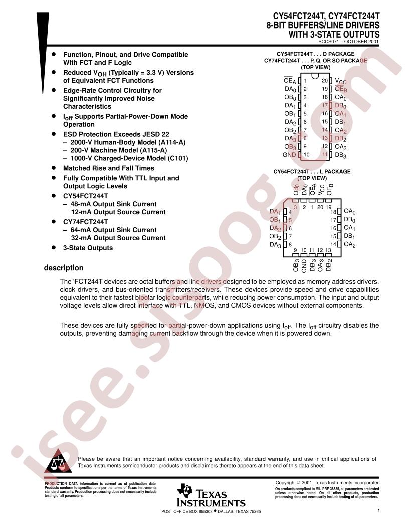 CY54,74FCT244T
