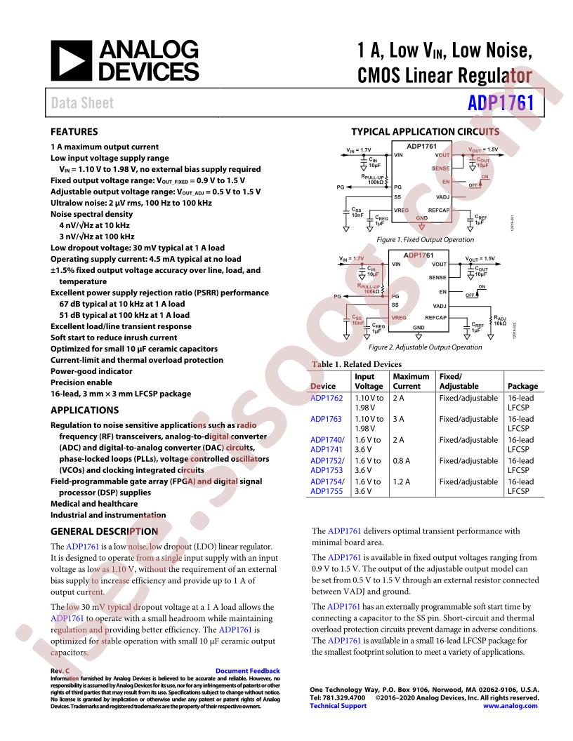 ADP1761 Datasheet