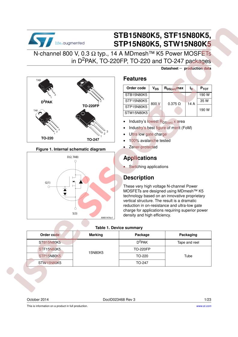 STx15N80K5