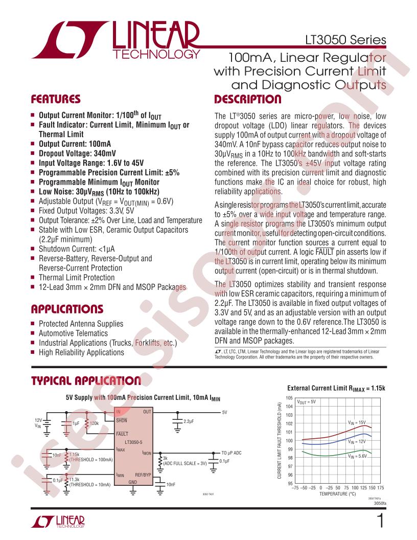 LT3050 Datasheet