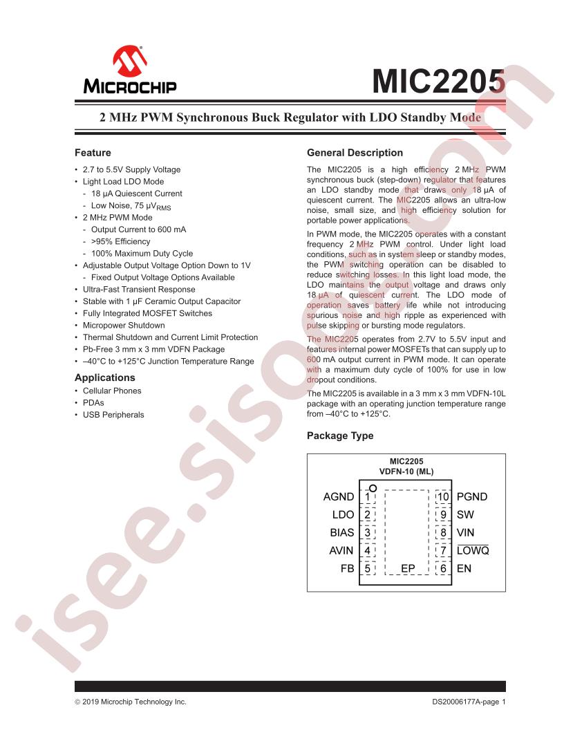 MIC2205 Datasheet