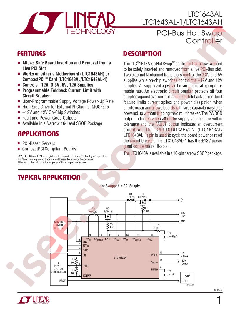 LTC1643AL/AL-1/AH