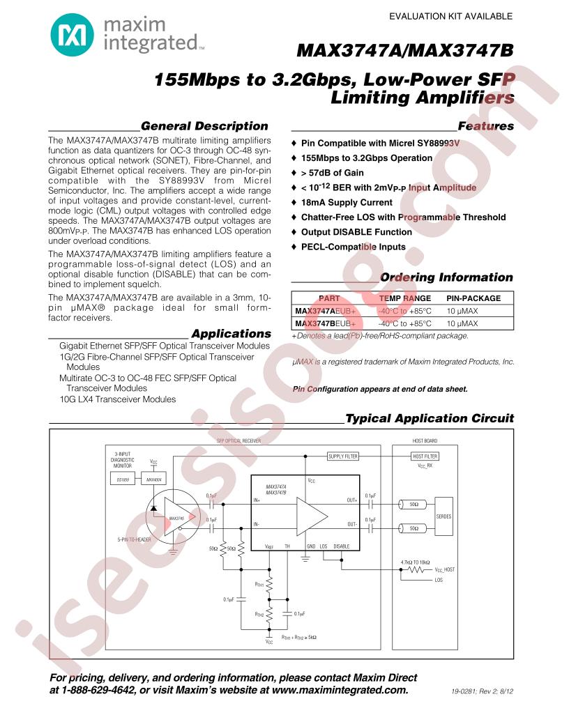 MAX3747A,B