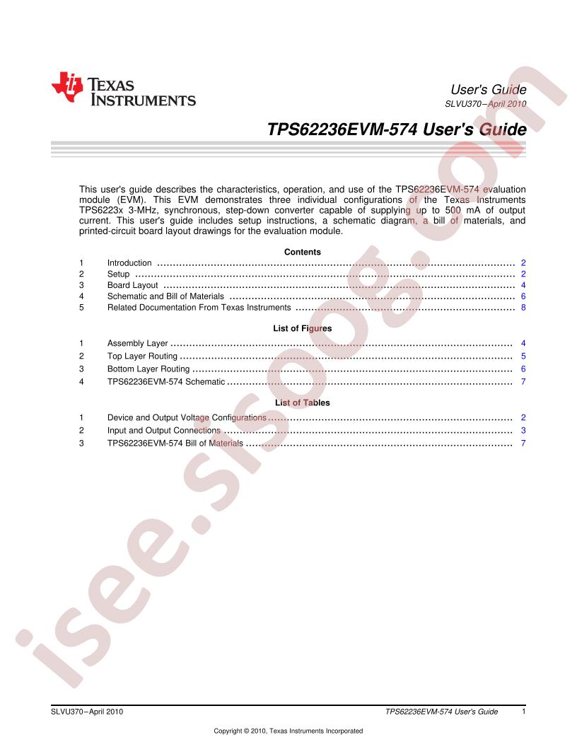 TPS62236EVM-574 User Guide