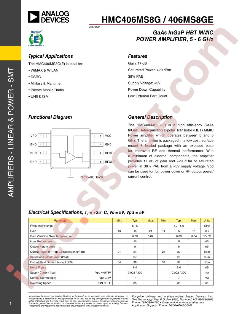 HMC406MS8G/E