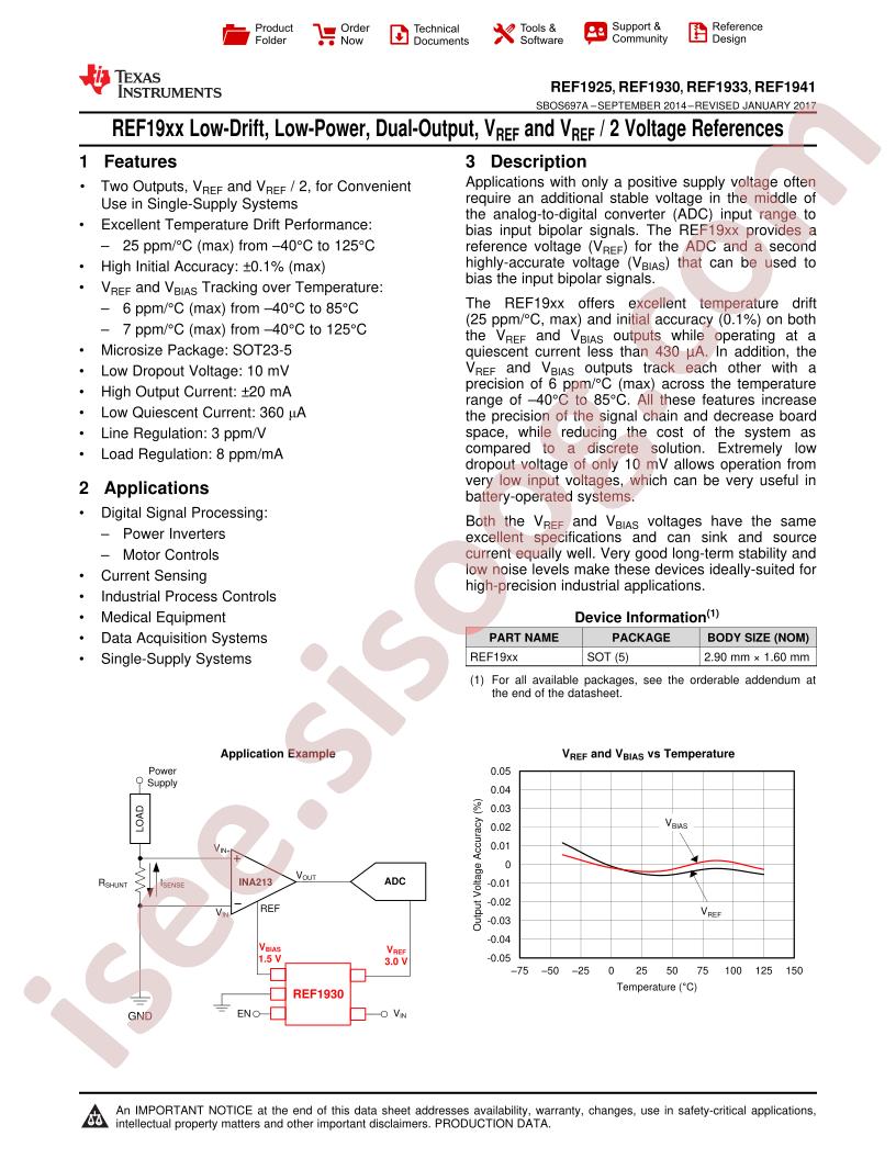 REF1925,30,33,41 Datasheet
