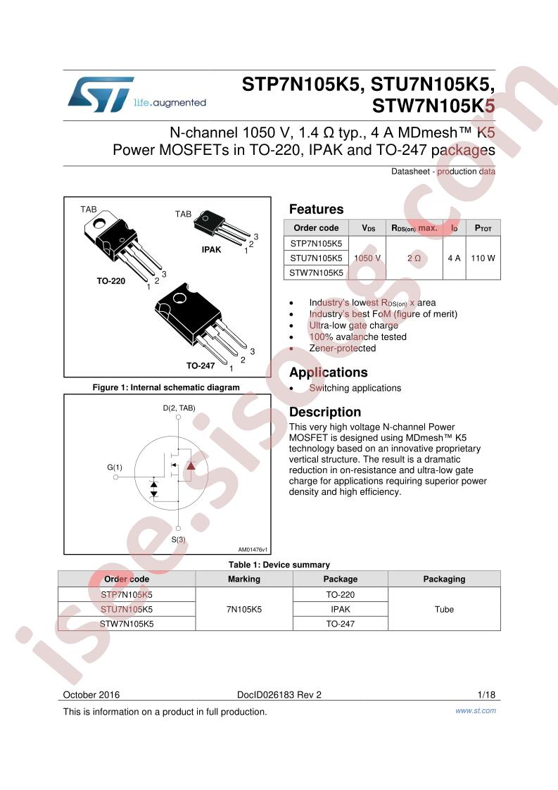 STx7N105K5