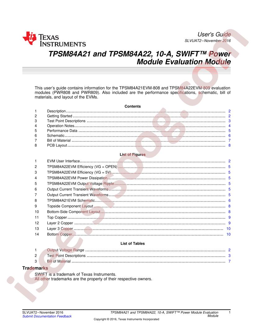 TPSM84A2xEVM-808,809 User Guide