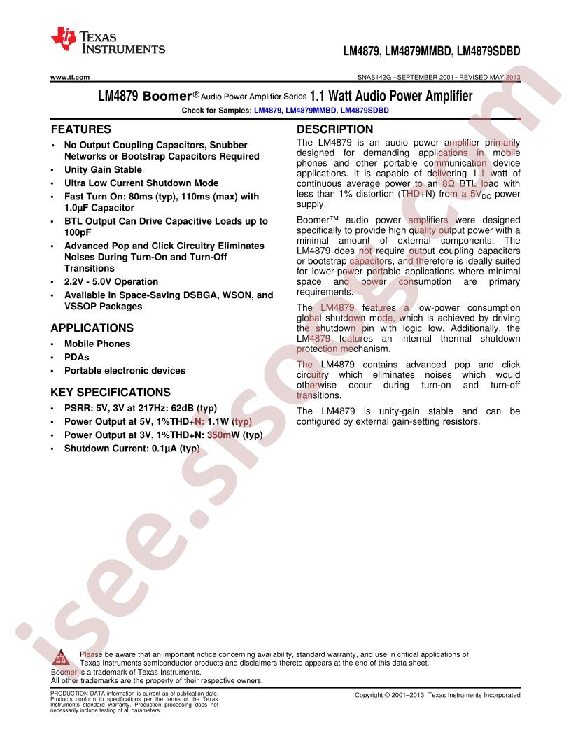 LM4879/MMBD/SDBD