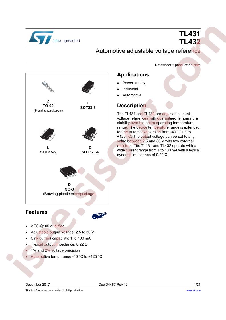 TL431 Datasheet