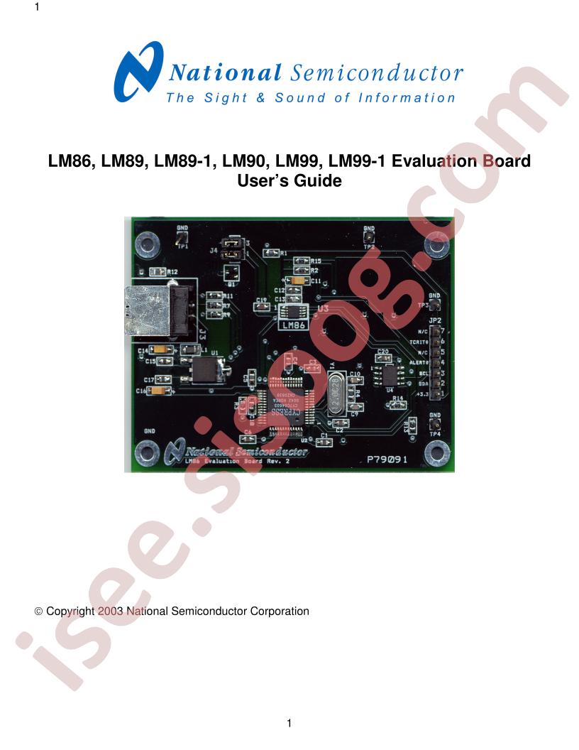 LM86/89(-1), LM90/99(-1) Eval Brd Guide
