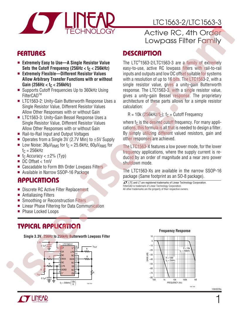 LTC1563-2,-3 Datasheet