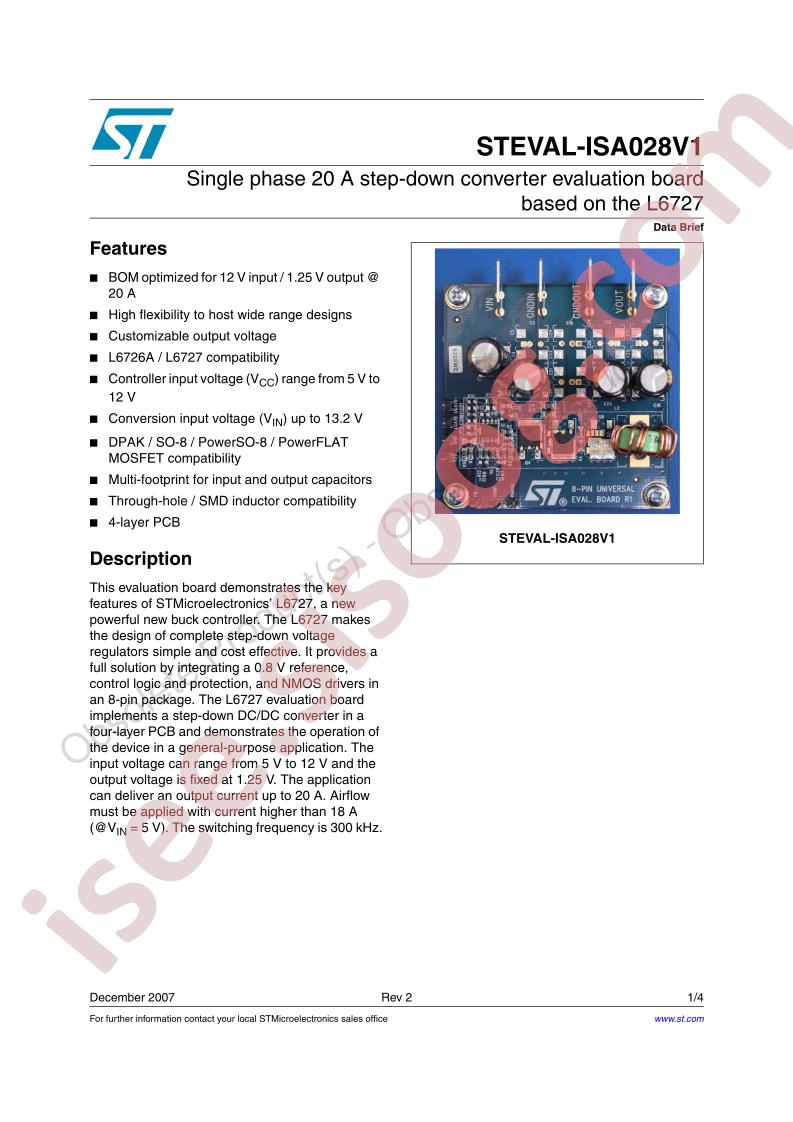 STEVAL-ISA028V1 Data Brief