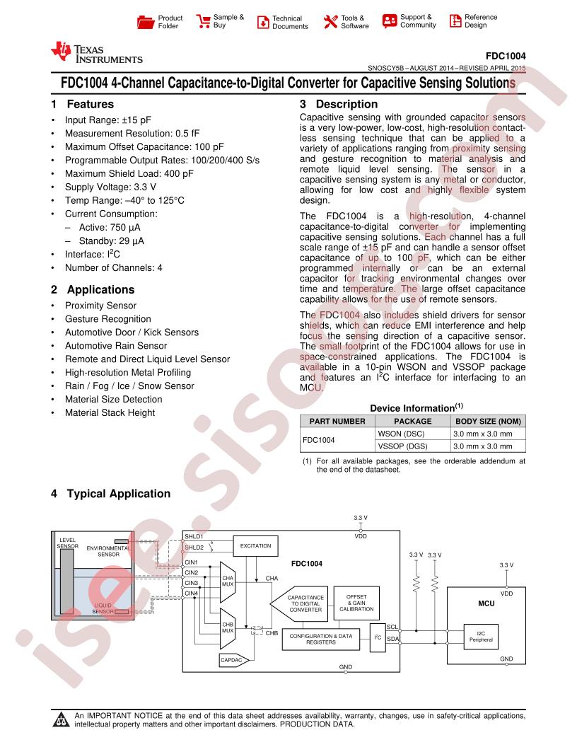 FDC1004 Datasheet