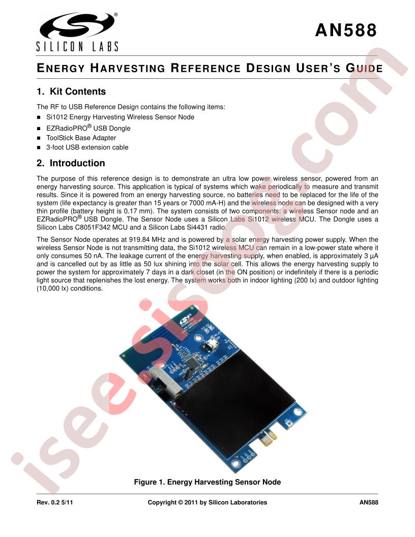 Energy Harvesting RD Users Guide