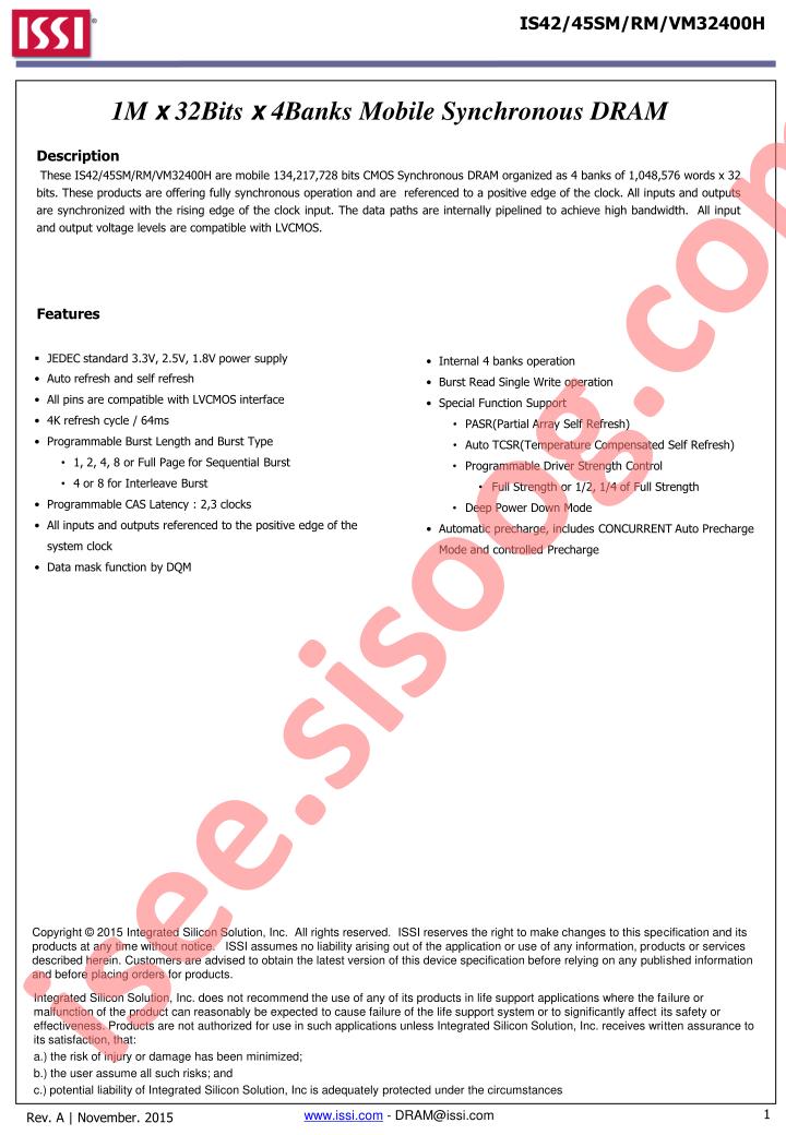 IS4x(R,S,V)M32400H Preliminary