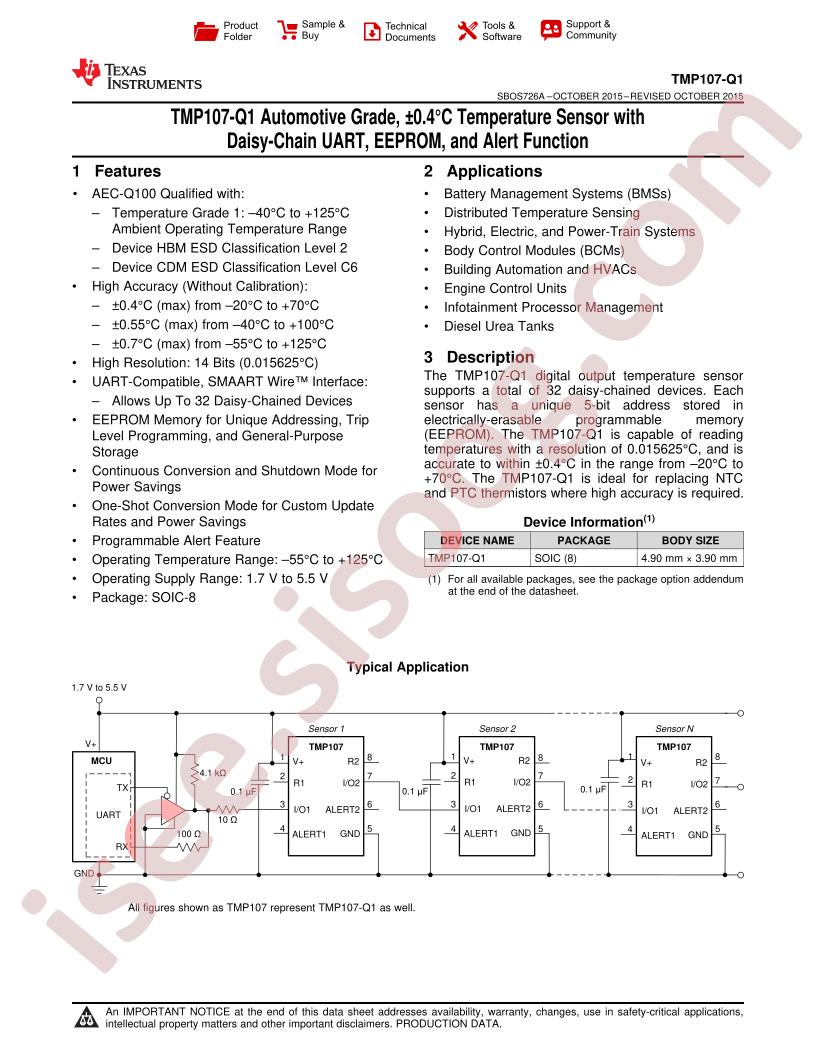 TMP107-Q1 Datasheet