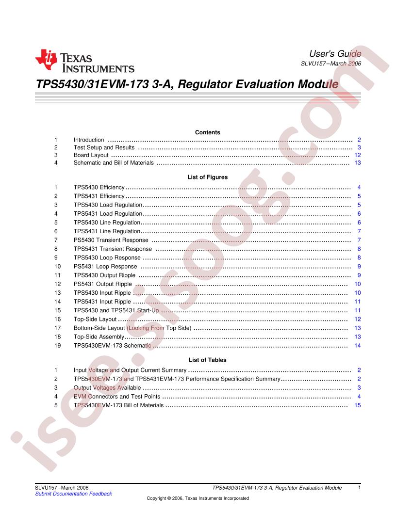 TPS543(0,1)EVM-173 Users Guide