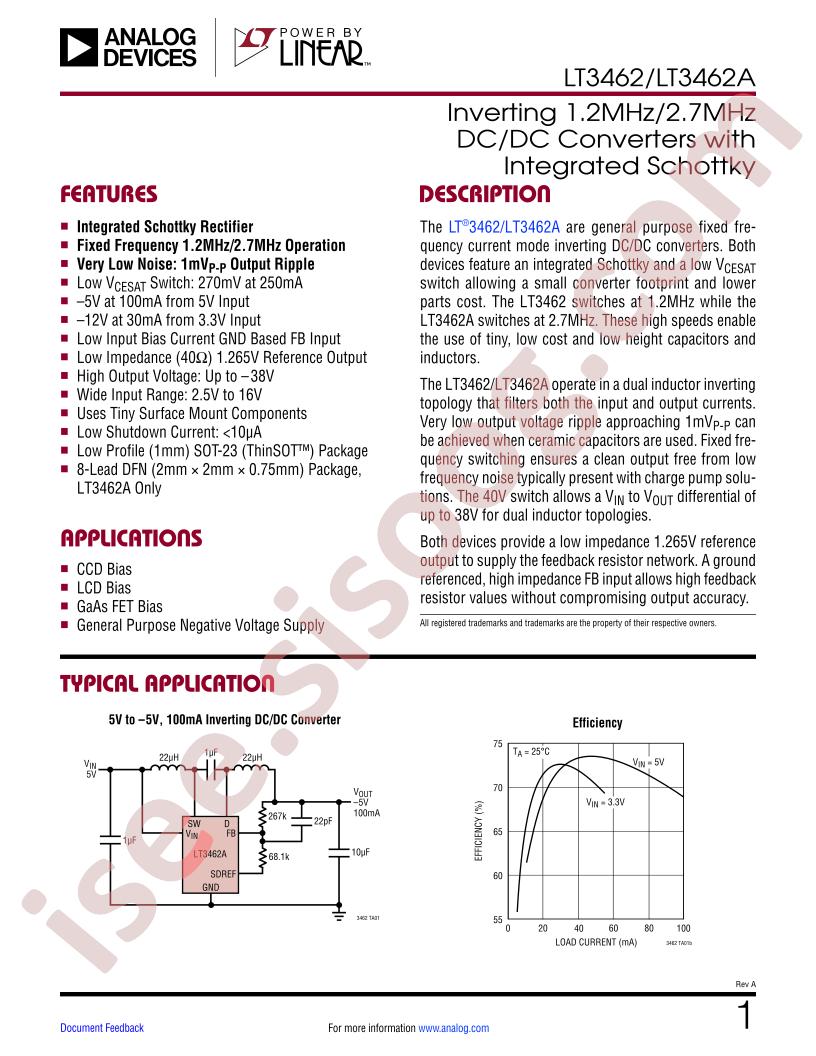 LT3462(A) Datasheet