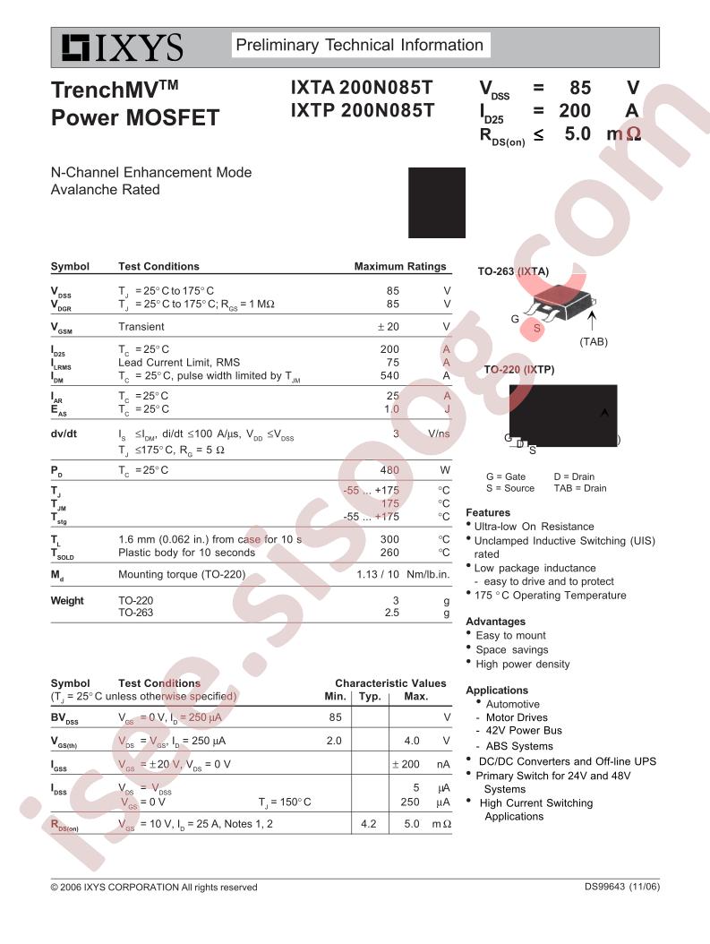 IXT(A,P)200N085T