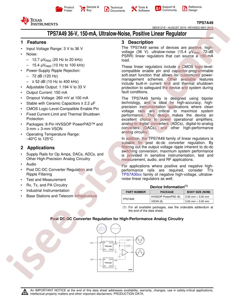 TPS7A49 Datasheet