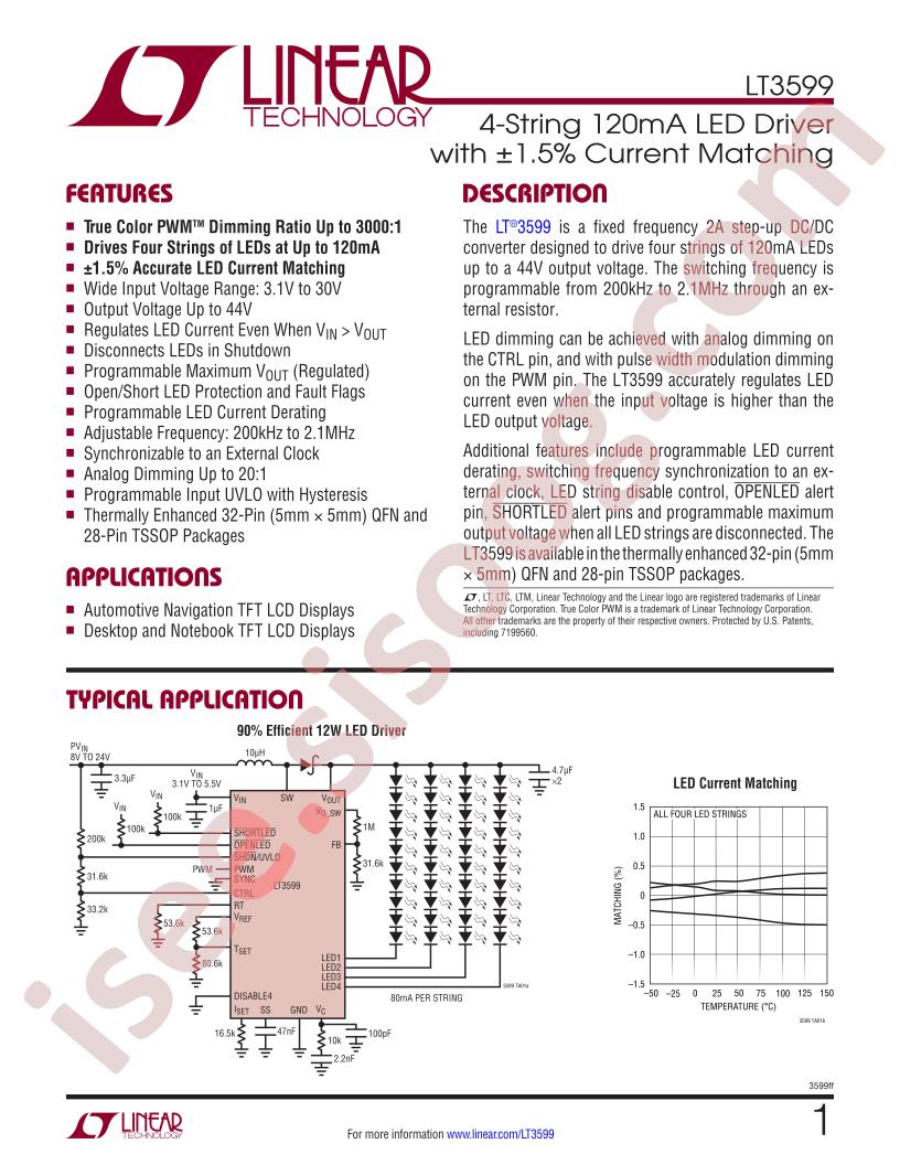 LT3599 Datasheet