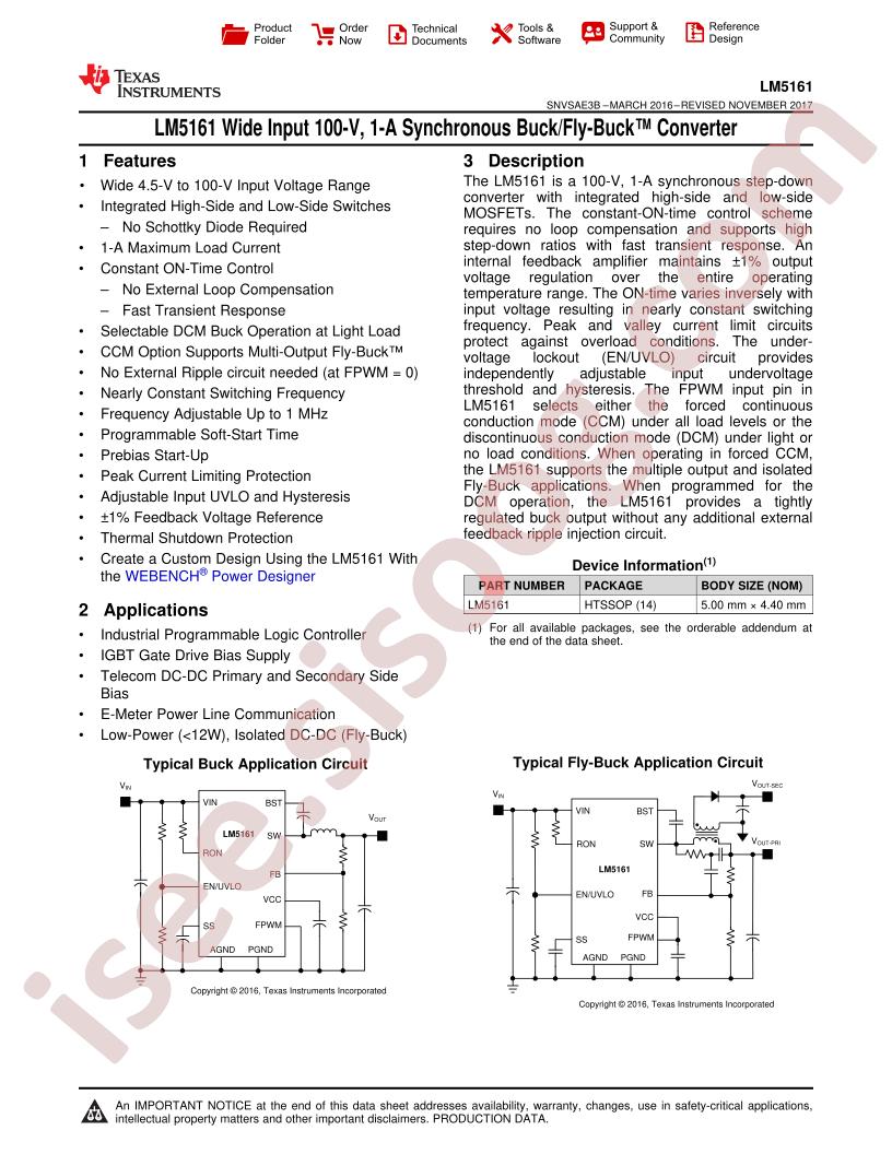 LM5161 Datasheet