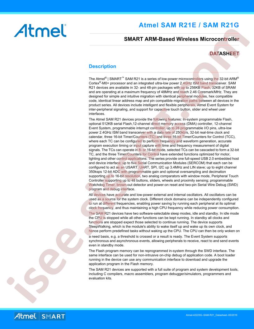 SAM R21E,G Datasheet