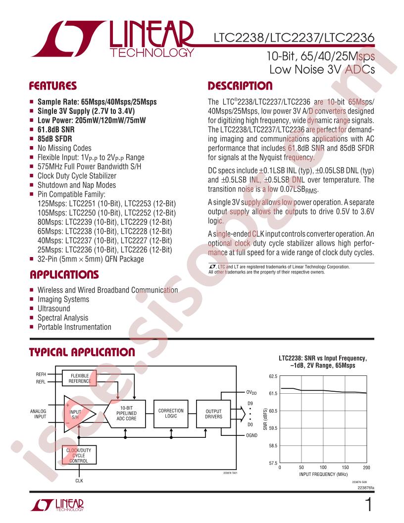 LTC2238, 2237, 2236 Datasheet
