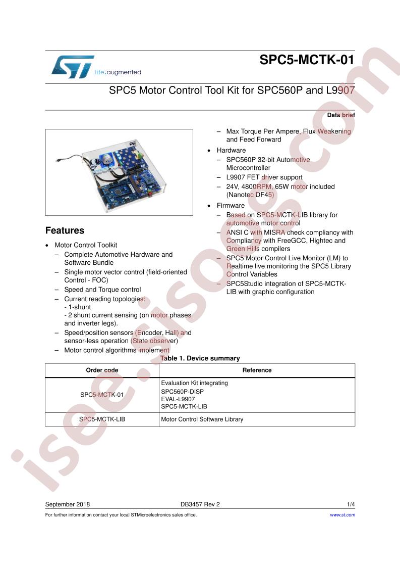 SPC5-MCTK-01 Brief