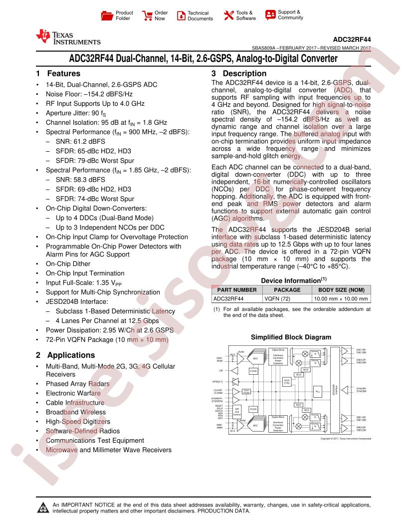 ADC32RF44 Datasheet