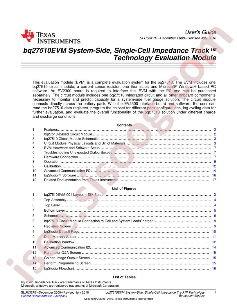 BQ27510EVM