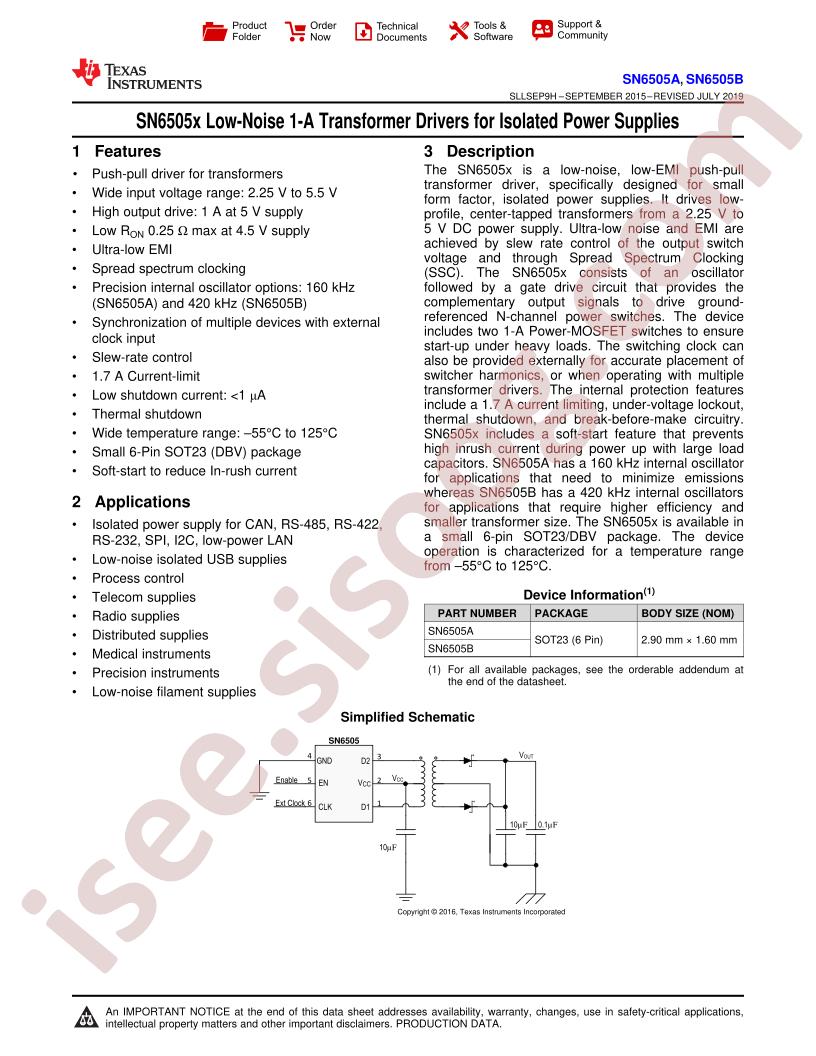 SN6505(A,B) Datasheet