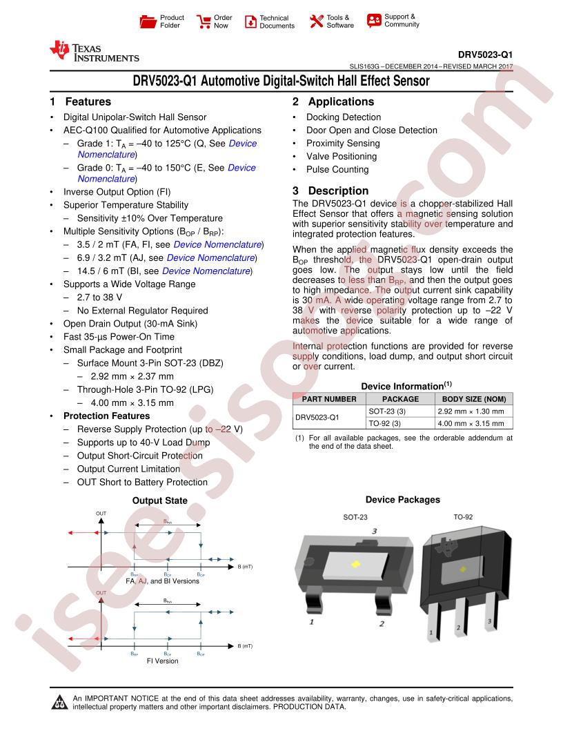 DRV5023-Q1 Datasheet