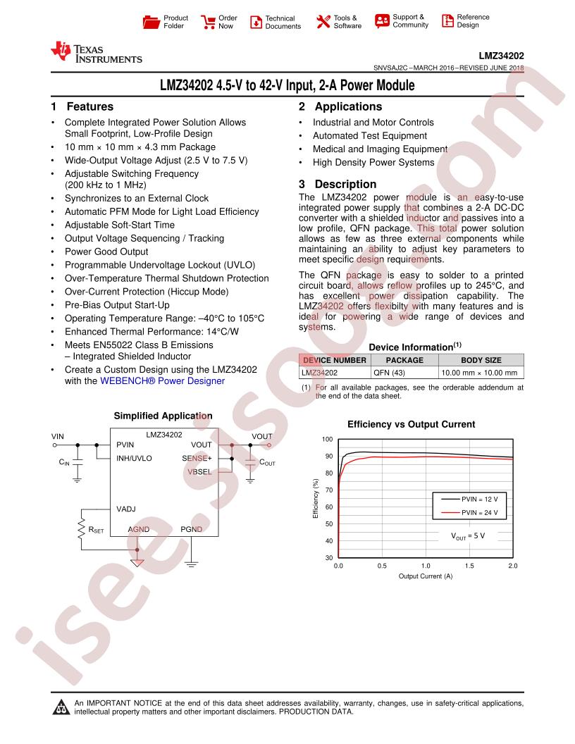 LMZ34202 Datasheet