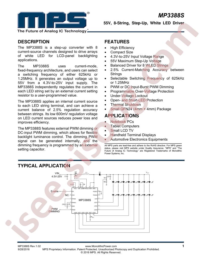 MP3388S Datasheet