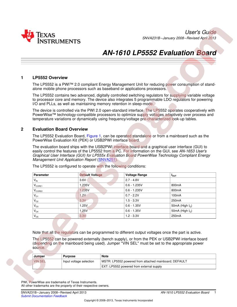LP5552 Eval Board