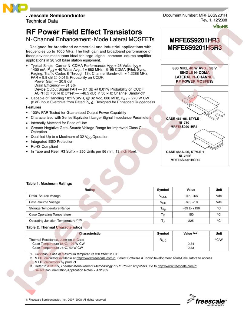 MRFE6S9201HR3/HSR3