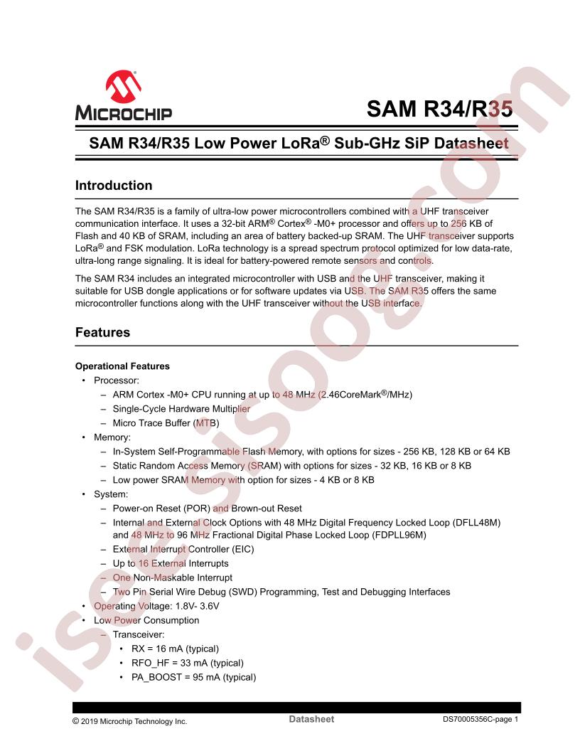 SAM R34/R35 Datasheet