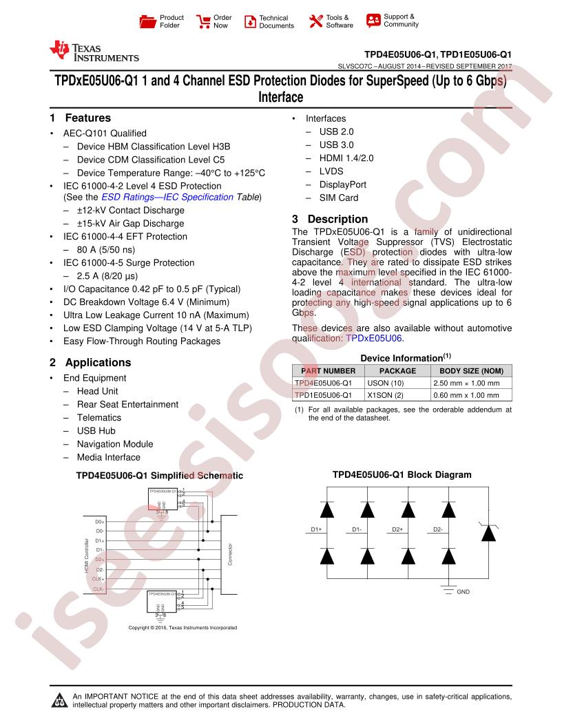 TPDxE05U06-Q1 Datasheet