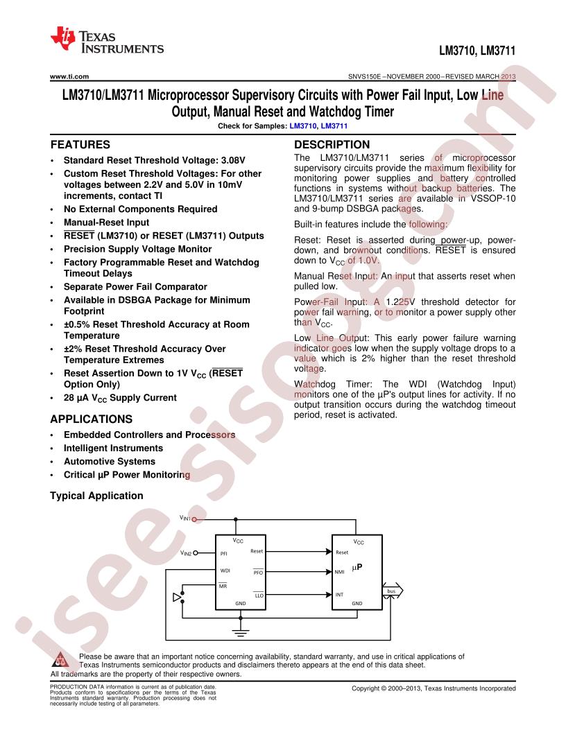 LM3710, LM3711 Datasheet