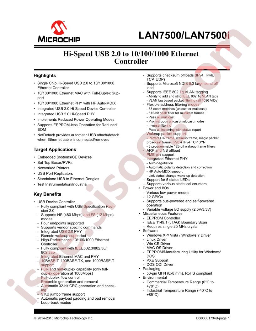 LAN7500/LAN7500i Datasheet