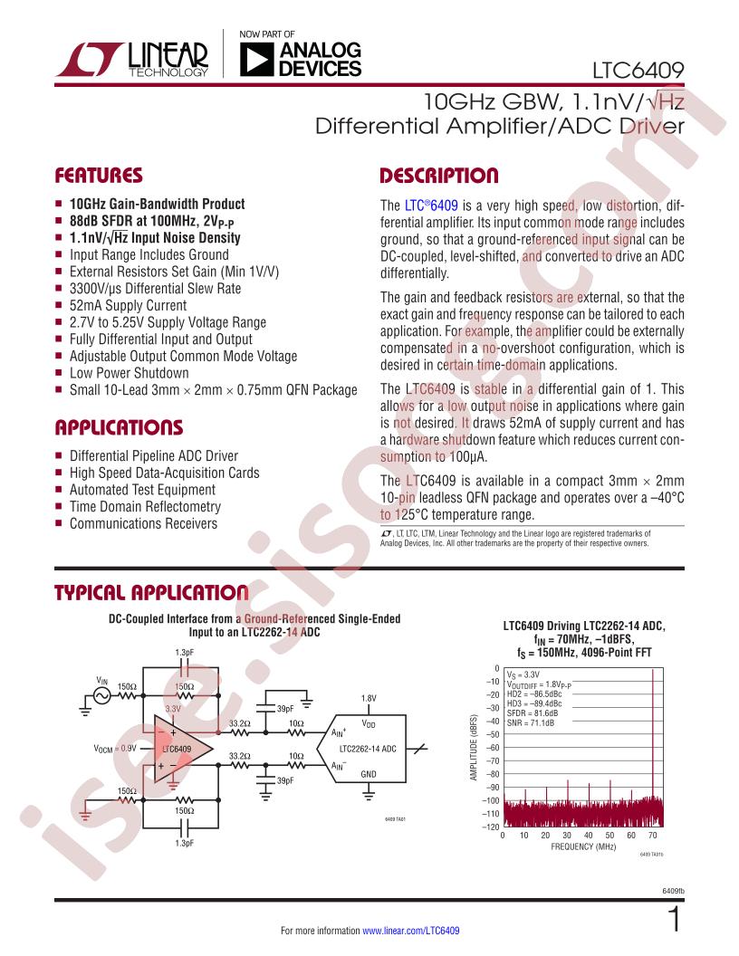LTC6409 Datasheet